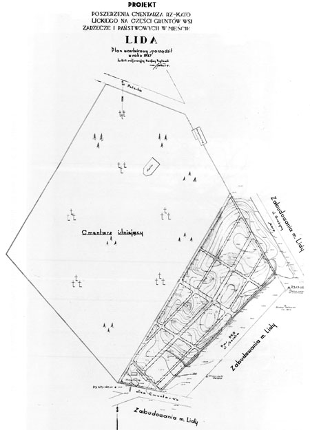 Plan sytuacyjny cmentarza z 1928 r.